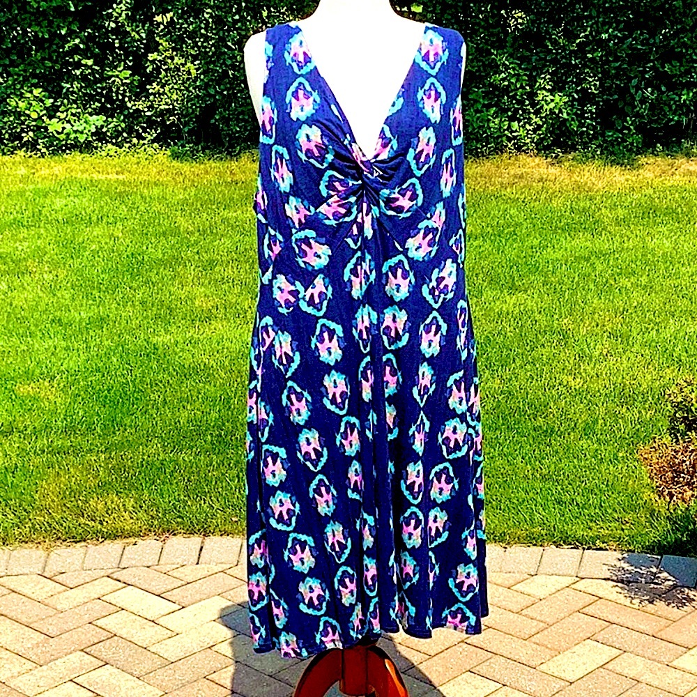 NIC + ZOE EMPIRE FRONT SCREENPRINT DRESS 3X